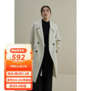 DUSHU 独束 大码女装气质简约双排扣H型双面羊毛呢大衣