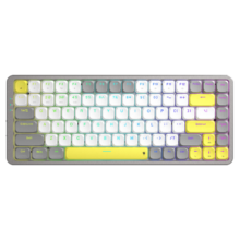 红龙（REDRAGON）TL84-B 矮轴机械键盘 84键电竞游戏键盘热插拔PBT办公键盘 白灰黄-青轴