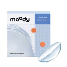 moody隐形眼镜月抛近视透明小蓝片进口2片装225度