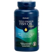 【自营】GNC健安喜进口深海鱼油三倍迷你胶囊omega中老年欧米伽