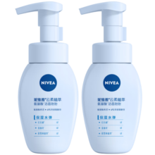 妮维雅（NIVEA）氨基酸洗面奶泡沫温和不紧绷云柔植萃保湿水弹洁面泡180ml双支装