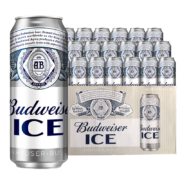 再降价，88VIP:Budweiser/百威整 啤酒 醇正清爽易拉罐冰啤500ml*18听整箱