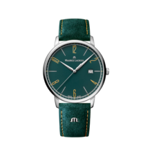 艾美表（MAURICE LACROIX）瑞士手表时尚绿色小牛皮表带商务女士石英手表女/送女友礼物