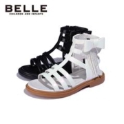 BeLLE 百丽 女童凉鞋软底防滑时尚韩版百搭镂空露趾罗马鞋子公主鞋
