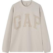 Gap 盖璞 男装春季2024LOGO纯棉圆领长袖T恤运动加厚上衣452532