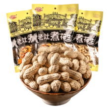 需首单、Plus会员:老灶煮 花生带壳五香咸干100G*5袋