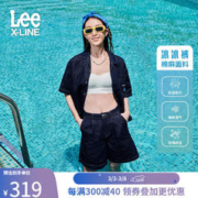 Lee 23新品清水洗女棉麻牛仔短裤凉凉裤潮流LWB005540201 清水洗 24