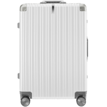 90分PC旅行箱轻质铝框行李箱防刮商旅两用拉杆箱28英寸托运箱百合白