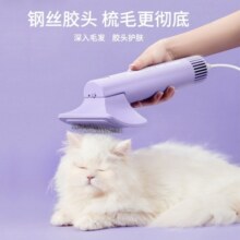 哈巴斯（Habas）宠物吹风机 猫毛梳子狗狗烘干机大功率 洗澡吹梳毛一体机吹干神器 220W 吹风梳紫色（方型）