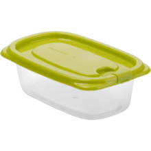 茶花（CHAHUA） 带盖冰箱收纳盒长方形食品冷冻盒 厨房收纳保鲜塑料储物盒 【830ML】绿色三个装
