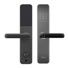 松下（Panasonic）指纹锁智能门锁电子锁  家用防盗门密码锁执手式  EMW1102GH灰色