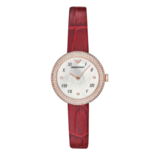 安普里奥·阿玛尼（Emporio Armani）手表女Rosa系列皮带石英镶钻女表生日礼物送女友AR11357