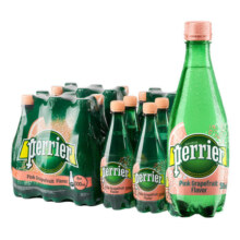 Perrier巴黎水（Perrier）法国原装进口气泡矿泉水 西柚味500ml*24瓶