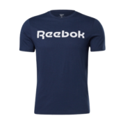 Reebok锐步官方男子TEE黑色室内健身印花运动训练圆领短袖T恤 GN5378_藏青色 A/M