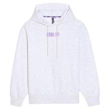 ANNA SUI 安娜苏 经典logo紫色连帽卫衣加厚磨毛宽松上衣女