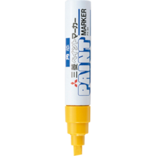 三菱（uni）油漆笔 PX-30宽记号笔 不掉漆 斜头粗字油性笔（可用于汽车补漆） 4.0-8.5mm黄色 单支装