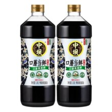 【中坝】口蘑当鲜零添加酿造酱油180天1.08L*2特级薄盐生抽老字号