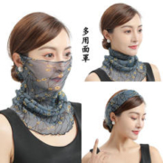 防晒面罩面巾女骑行围巾脖套防紫外线遮脸罩面纱围脖护颈秋冬季