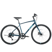 喜德盛（xds）平把公路自行车极速300机械碟刹8速变速X6铝合金车架城市车 深青/浅蓝 700C*500（建议身高170-185）