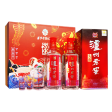 京东百亿补贴、PLUS会员：泸州老窖 头曲 浓香型白酒 52度 500mL 2瓶 金虎闹春礼盒