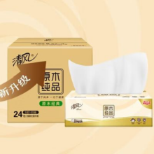 PLUS会员：清风 抽纸餐巾纸原木纯品3层 100抽*24包*3件