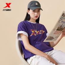XTEP 特步 短袖t恤男女夏季时尚情侣款半袖休闲跑步T恤短袖宽松运动上衣