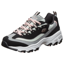 斯凯奇（Skechers）复古老爹鞋厚底增高休闲运动女鞋13143/177233黑色/灰色35