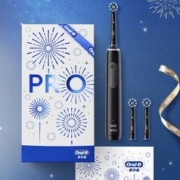 以旧换新、PLUS会员：Oral-B 欧乐-B Pro4系列 Pro Ultra 电动牙刷 武士黑 礼盒装+吹风机+爽肤水