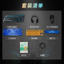 TAIDU 钛度 K890电脑机械键盘游戏电竞有线台式 八件套 黑色套装（键盘轴体灰色） 青轴
