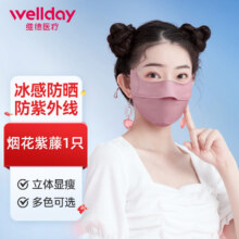 WELLDAY 维德 防晒防紫外线口罩 冰丝凉感护眼角UPF50+  *2只