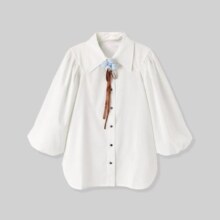 限尺码：PEACEBIRD WOMEN 太平鸟女装 泡泡袖通勤衬衫 A1CAC333882
