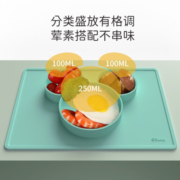 迪士尼（Disney）硅胶餐盘儿童分格辅食碗餐具婴幼儿方形硅胶餐盘宝宝专用 米妮方形餐盘（珊瑚红）+扭扭勺