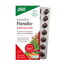 莎露斯铁元（Salus Floradix）德国进口红铁片叶酸片剂84粒/盒成人女性补充维生素C 补铁补叶酸维生素
