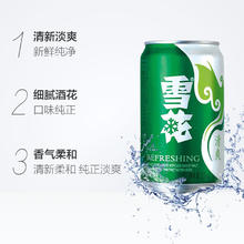 SNOWBEER 雪花 啤酒（Snowr）雪花清爽8度淡爽330ml听罐整箱装新鲜拉格经典