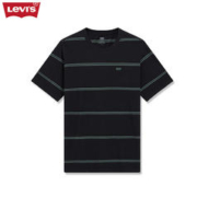 Levi's 李维斯 24春季男士短袖T恤百搭条纹纯棉舒适 黑色 L