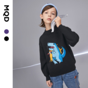 MQD童装男童毛衣冬装新款半高领儿童加厚卡通内搭套头针织衫 黑色 140cm