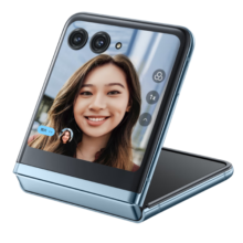 摩托罗拉 moto razr 40 Ultra 掌心巨幕 外屏海量应用 骁龙8+ 5G折叠屏旗舰手机 12GB+512GB 冰晶蓝