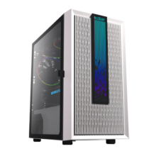 超频三(PCCOOLER）光愈 白色 游戏电脑机箱（支持M-ATX/ITX主板/显卡限长31cm/支持240水冷/全侧透磁吸玻璃）