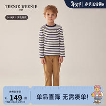 TEENIE WEENIE Kids小熊童装24春季男女童圆领条纹T恤衫 藏青色 120cm