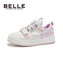 BeLLE 百丽 童鞋儿童新年红色龙年限定防滑软底低帮滑板鞋旋转钮扣运动鞋子
