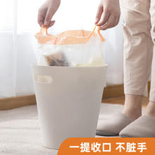 CHAHUA 茶花 抽绳垃圾袋家用厨房加厚手提式平口塑料袋背心清洁袋黑色袋子