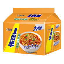 plus会员、京东百亿补贴:康师傅 方便面 一倍半香辣牛肉 大面饼110g*5包 拍两件
