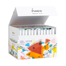马可（MARCO）马克笔二代 120色双头速干设计 学生儿童水彩笔绘画画笔绘画套装 拉菲尼Raffine系列7800-120CB