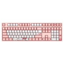ikbc 樱花键盘机械键盘无线键盘粉色cherry轴樱桃键盘游戏键盘女生办公电竞 W210粉樱花 无线  红轴