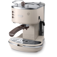 德龙（Delonghi）咖啡机 复古系列半自动咖啡机 家用意式浓缩 泵压式不锈钢锅炉 ECO310.VBG 奶油白