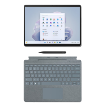 微软Surface Pro 9 亮铂金+冰晶蓝带触控笔键盘盖i5 16G+256G 二合一学生平板13英寸120Hz触控屏轻薄本