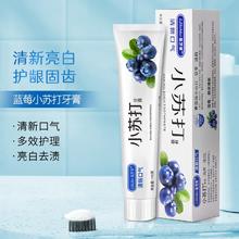 亮芝美 小苏打牙膏美齿亮白牙黄清新口气双重呵护牙齿男女通用家庭装 小苏打蓝莓味110gx1