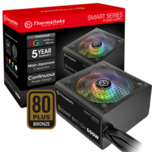 Thermaltake（Tt）额定550W Smart BX1 RGB 550 电脑电源（80PLUS铜牌/256色灯效/日系主电容/智能温控风扇）