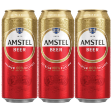 喜力旗下 Amstel红爵啤酒 500ml*3听