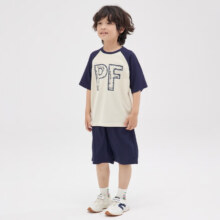 paul frank 大嘴猴 夏季简约圆领儿童套装 藏青色 160